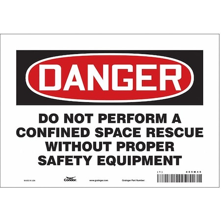 Condor Safety Sign, 7 in Height, 10 in Width, Vinyl, Vertical Rectangle, English, 465M46 465M46