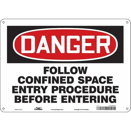 Condor Safety Sign, 10 in Height, 14 in Width, Aluminum, Horizontal Rectangle, English, 465M49 465M49