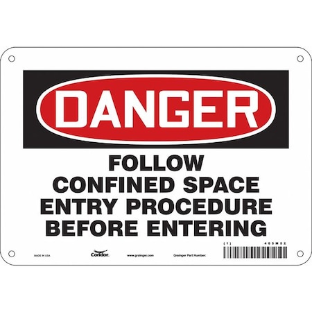 Condor Safety Sign, 7 in Height, 10 in Width, Polyethylene, Vertical Rectangle, English, 465M52 465M52