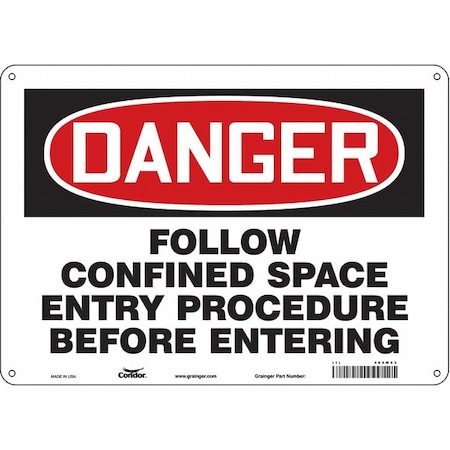 Condor Safety Sign, 10 in Height, 14 in Width, Polyethylene, Horizontal Rectangle, English, 465M53 465M53