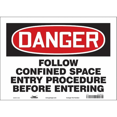 Condor Safety Sign, 10 in Height, 14 in Width, Vinyl, Horizontal Rectangle, English, 465M55 465M55