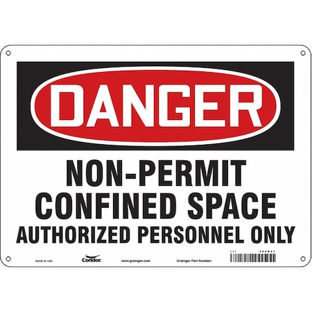 CONDOR Safety Sign, 10 in Height, 14 in Width, Aluminum, Horizontal Rectangle, English, 465M57 465M57
