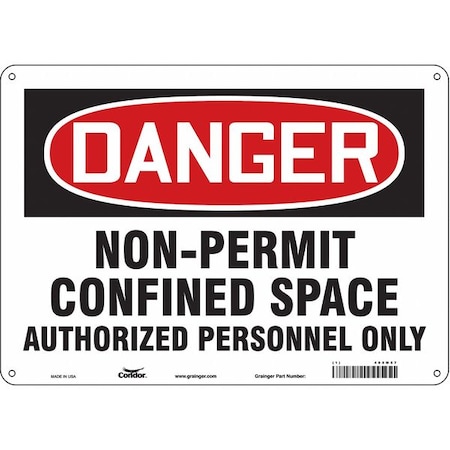 Condor Safety Sign, 10 in Height, 14 in Width, Aluminum, Horizontal Rectangle, English, 465M57 465M57