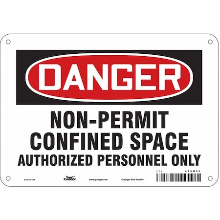 Condor Safety Sign, 7 in Height, 10 in Width, Polyethylene, Vertical Rectangle, English, 465M60 465M60