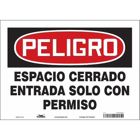 Condor Safety Sign, 10" H, 14" W, Vinyl 465N06