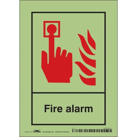 Condor Safety Sign, 7 in Height, 5 in Width, Glow Vinyl, Vertical Rectangle, English 465N43