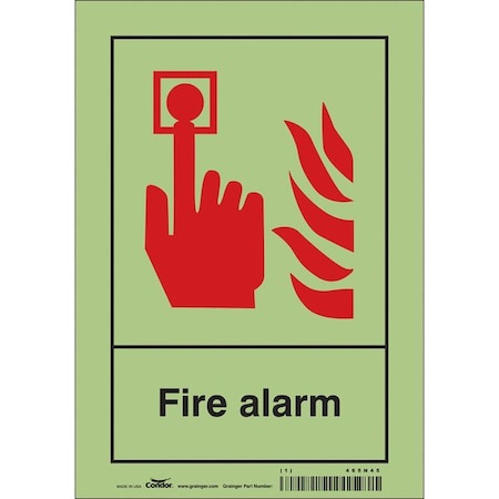 Condor Safety Sign, 10 in Height, 7 in Width, Glow Vinyl, Horizontal Rectangle, English 465N45