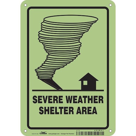 Condor Safety Sign, 10 in Height, 7 in Width, Polyethylene, Horizontal Rectangle, English 465R97