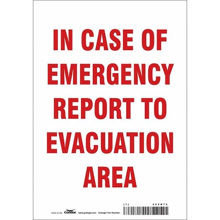 Condor Safety Sign, 10 in Height, 7 in Width, Vinyl, Horizontal Rectangle, English 465R72