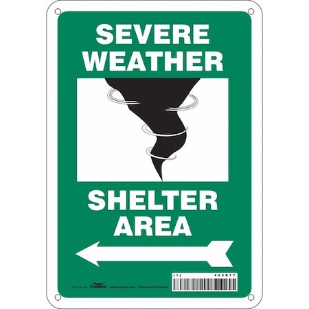 Condor Safety Sign, 10 in Height, 7 in Width, Polyethylene, Horizontal Rectangle, English 465R77