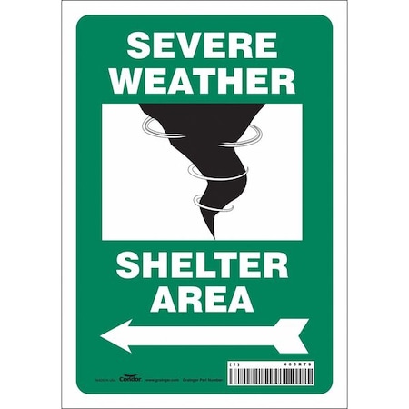 Condor Safety Sign, 10 in Height, 7 in Width, Vinyl, Horizontal Rectangle, English 465R79