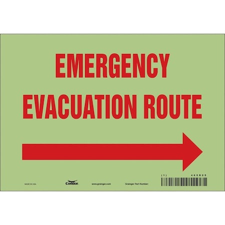Condor Safety Sign, 7 in H, 10 in W, Glow Vinyl, Vertical Rectangle, English, 465R05 465R05
