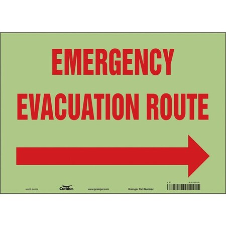 Condor Safety Sign, 10 in H, 14 in W, Glow Vinyl, Horizontal Rectangle, English, 465R06 465R06