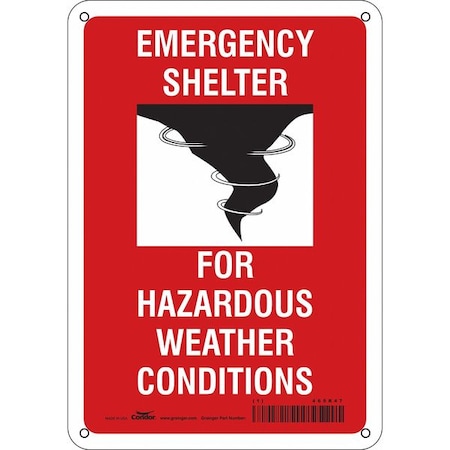 Condor Safety Sign, 10 in Height, 7 in Width, Polyethylene, Horizontal Rectangle, English 465R47