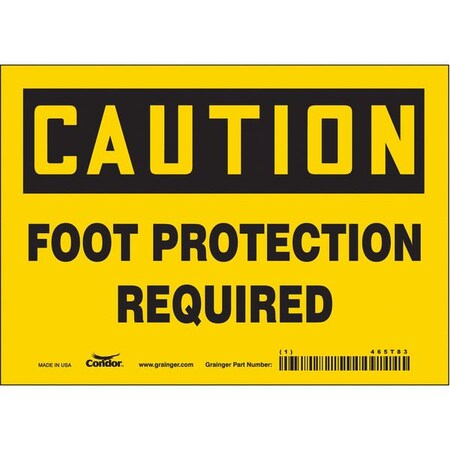 Condor Safety Sign, 5 in Height, 7 in Width, Vinyl, Horizontal Rectangle, English, 465T83 465T83