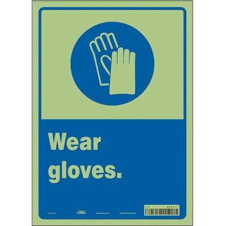 Condor Safety Sign, Personal Protection, 14" H, 465T71 465T71