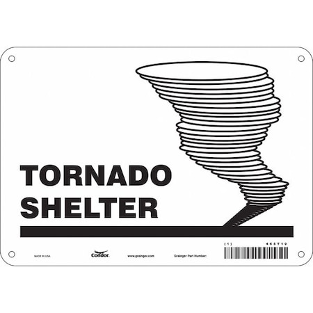 Condor Tornado Shelter, 10 in W x 7 in H, Vertical Rectangle, Aluminum, 465T10 465T10