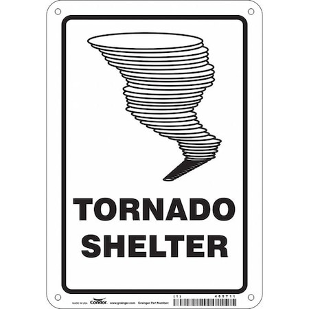 Condor Tornado Shelter, 7 in W x 10 in H, Horizontal Rectangle, Aluminum, 465T11 465T11