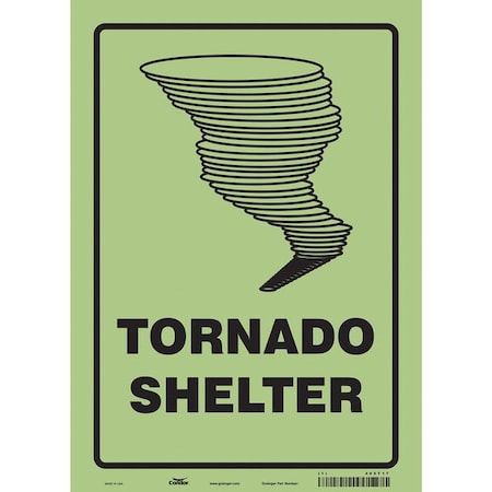 Condor Tornado Shelter, 10 in W x 14 in H, Vertical Rectangle, Glow Vinyl, 465T17 465T17