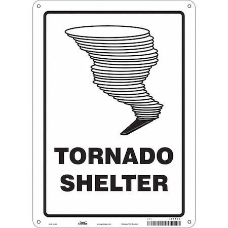 Condor Tornado Shelter, 10 in W x 14 in H, Vertical Rectangle, Vinyl, 465T28 465T28