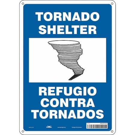 Condor Tornado Shelter/Refugio Contra Tornados, 10 in W x 14 in H, Vertical Rectangle, Aluminum, 465T39 465T39