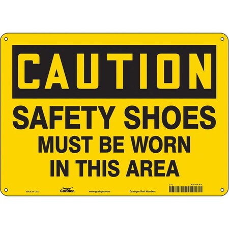 Condor Safety Sign, 10 in Height, 14 in Width, Polyethylene, Horizontal Rectangle, English, 465U90 465U90