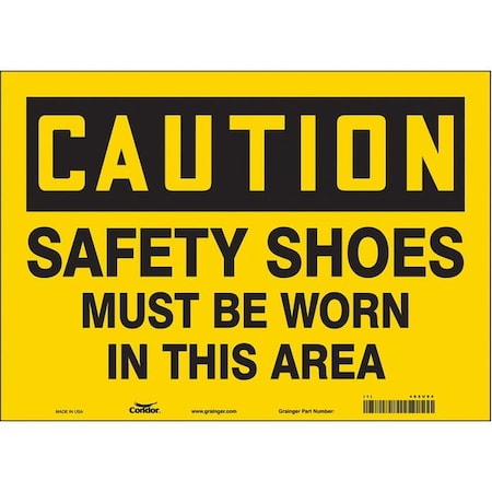 Condor Safety Sign, 10 in Height, 14 in Width, Vinyl, Horizontal Rectangle, English, 465U94 465U94