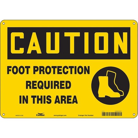 Condor Safety Sign, 10 in Height, 14 in Width, Aluminum, Horizontal Rectangle, English, 465U01 465U01