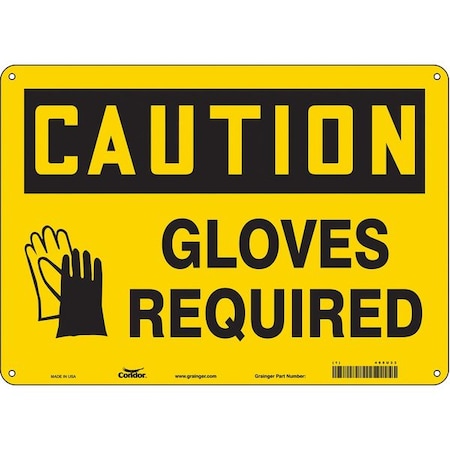 Condor Safety Sign, 10 in Height, 14 in Width, Polyethylene, Horizontal Rectangle, English, 465U33 465U33