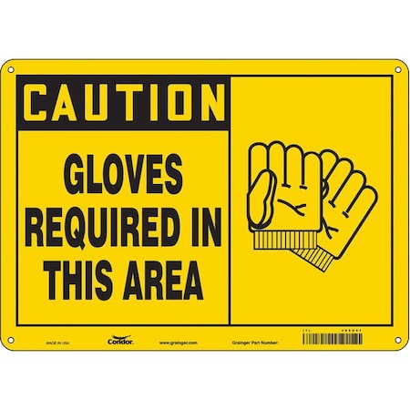 Condor Safety Sign, 10 in Height, 14 in Width, Polyethylene, Horizontal Rectangle, English, 465U41 465U41