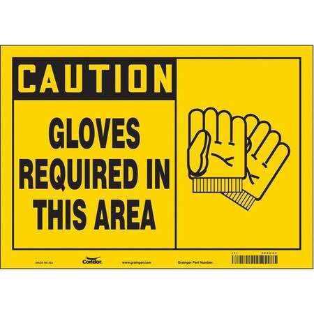 Condor Safety Sign, 10 in Height, 14 in Width, Vinyl, Horizontal Rectangle, English, 465U43 465U43
