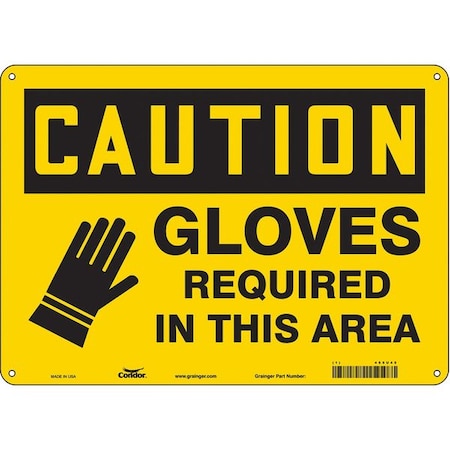 Condor Safety Sign, 10 in Height, 14 in Width, Aluminum, Horizontal Rectangle, English, 465U45 465U45