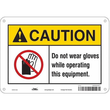 Condor Safety Sign, 7 in Height, 10 in Width, Polyethylene, Vertical Rectangle, English, 465U67 465U67
