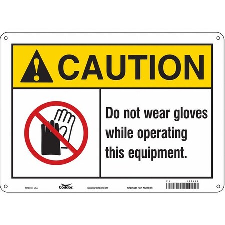 Condor Safety Sign, 10 in Height, 14 in Width, Polyethylene, Horizontal Rectangle, English, 465U68 465U68