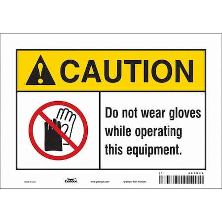 Condor Safety Sign, 7 in Height, 10 in Width, Vinyl, Vertical Rectangle, English, 465U69 465U69
