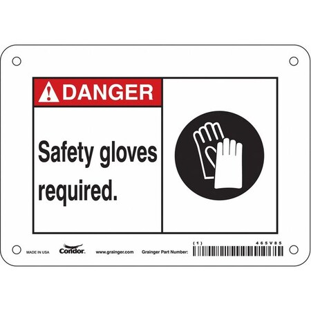 Condor Safety Sign, 5 in Height, 7 in Width, Vinyl, Horizontal Rectangle, English, 465V85 465V85