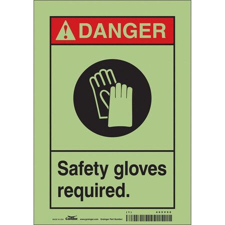Condor Safety Sign, Personal Protection, 10" H, 465V90 465V90
