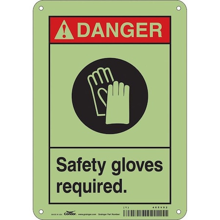 Condor Safety Sign, 10 in Height, 7 in Width, Polyethylene, Horizontal Rectangle, English, 465V92 465V92