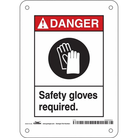 Condor Safety Sign, Personal Protection, 7" H, 465V94 465V94
