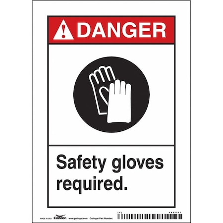 Condor Safety Sign, Personal Protection, 7" H, 465V97 465V97