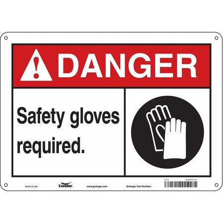 Condor Safety Sign, 10 in Height, 14 in Width, Polyethylene, Horizontal Rectangle, English, 465V70 465V70