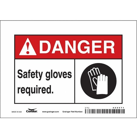 Condor Safety Sign, 5 in Height, 7 in Width, Vinyl, Horizontal Rectangle, English, 465V71 465V71