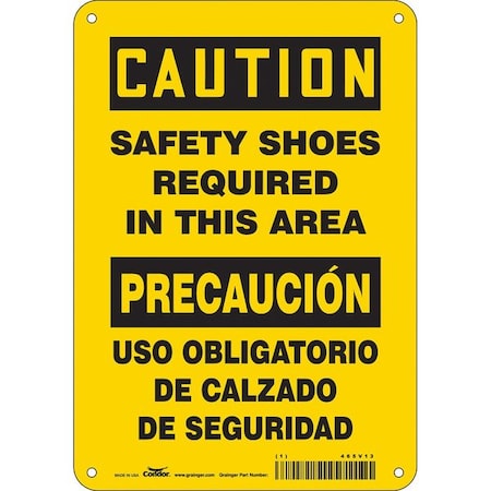 Condor Safety Sign, 10 in Height, 7 in Width, Aluminum, Horizontal Rectangle, English, Spanish, 465V13 465V13