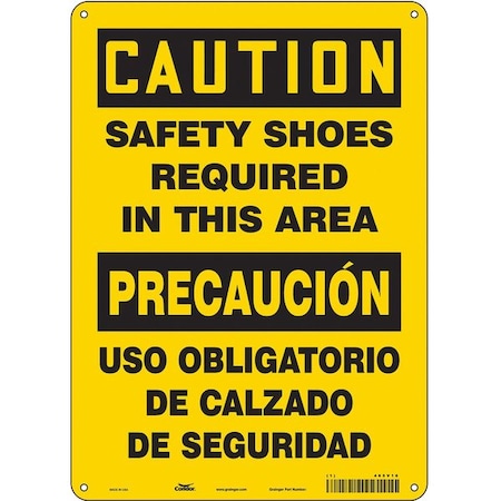 Condor Safety Sign, 14 in Height, 10 in Width, Polyethylene, Vertical Rectangle, English, Spanish, 465V16 465V16
