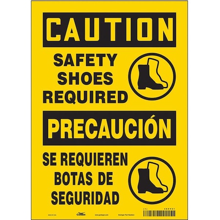 CONDOR Safety Sign, 14 in Height, 10 in Width, Vinyl, Vertical Rectangle, English, Spanish, 465V21 465V21