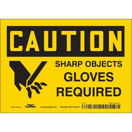 Condor Safety Sign, 5 in Height, 7 in Width, Vinyl, Horizontal Rectangle, English, 465V41 465V41