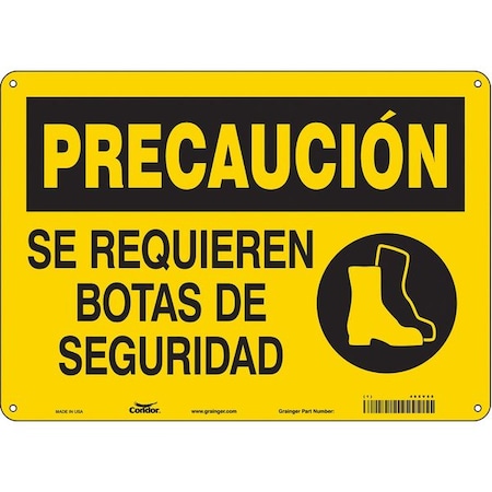 Condor Safety Sign, Personal Protection, 10" H 465V55