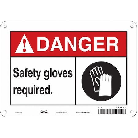 Condor Safety Sign, 7 in Height, 10 in Width, Aluminum, Vertical Rectangle, English, 465V60 465V60