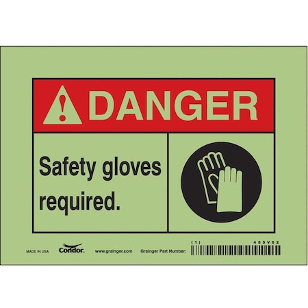 Condor Safety Sign, Personal Protection, 5" H, 465V62 465V62