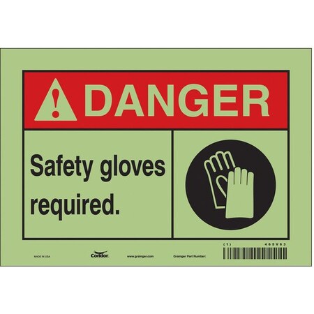 Condor Safety Sign, Personal Protection, 7" H, 465V63 465V63